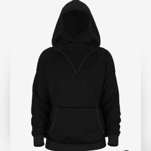 Victorias Secret PINK Womens Cozy Fleece Pullover  Black Hoodie size L  NWT